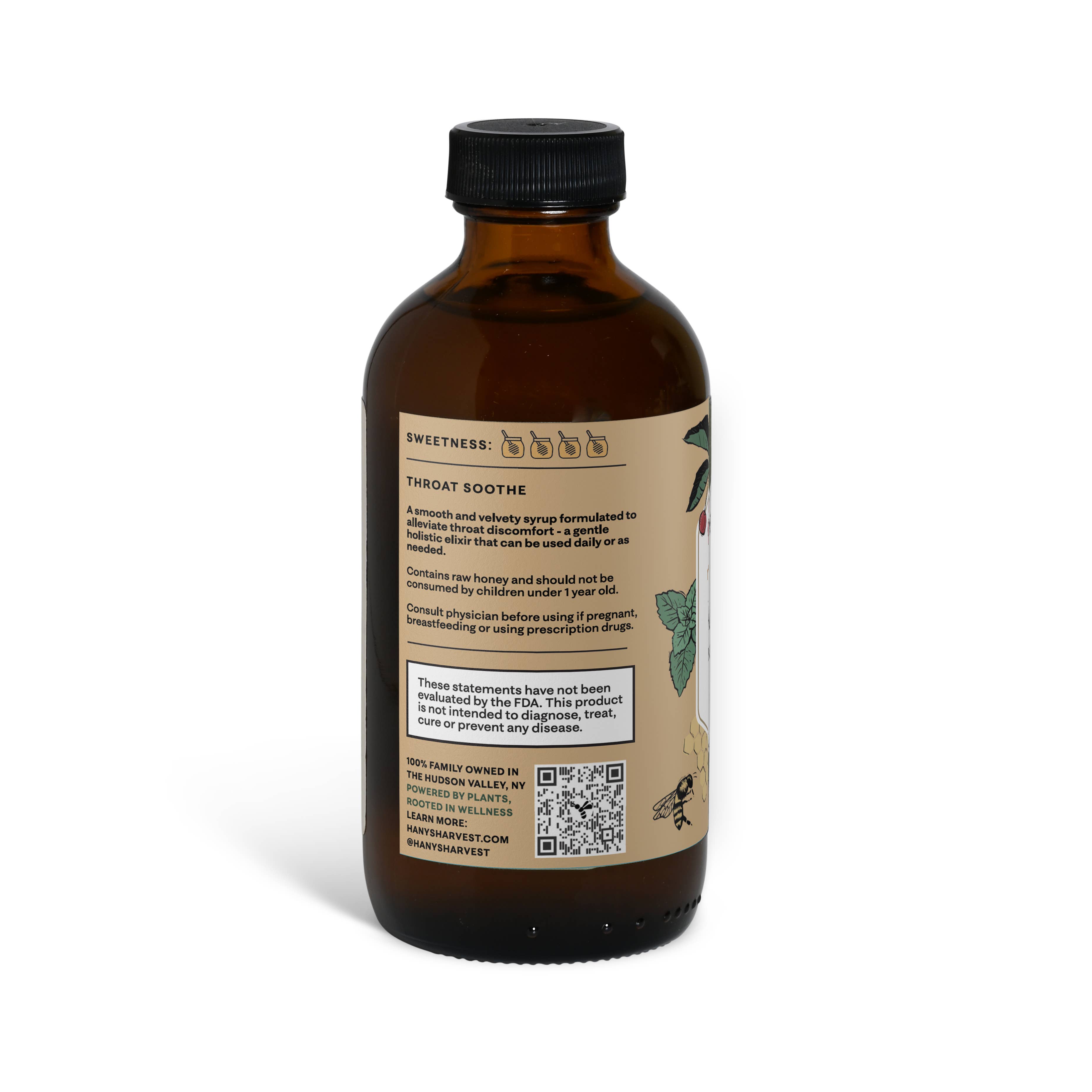 Hany's Harvest Inc - Wholesale Oral Supplement/Vitamin - Throat Soothe Herbal Syrup - Raw Honey Wellness Tonic1
