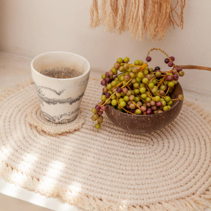 Village Thrive - Wholesale Placemat - Organic Cotton Macrame Placemat3