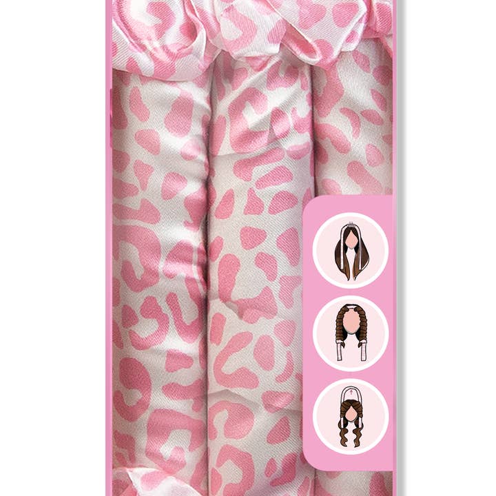 Beauty Pro - Wholesale Hair Curlers - Vintage Cosmetic Satin Foam Curlers Leopard Print1