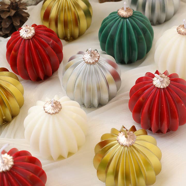 Candles Meta - Wholesale Novelty Candle - Christmas Pleated Ball Home Ambience Decor Scented Candle8