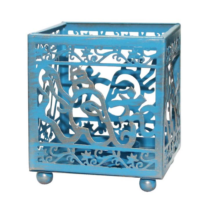 Metal T-Light Holder Blue-Ganesha for wholesale by Green Tree