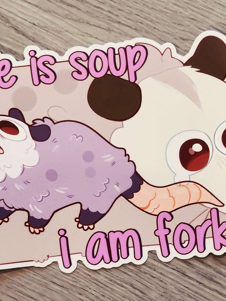 Life is Soup Sticker for wholesale by Lizbie Cafe