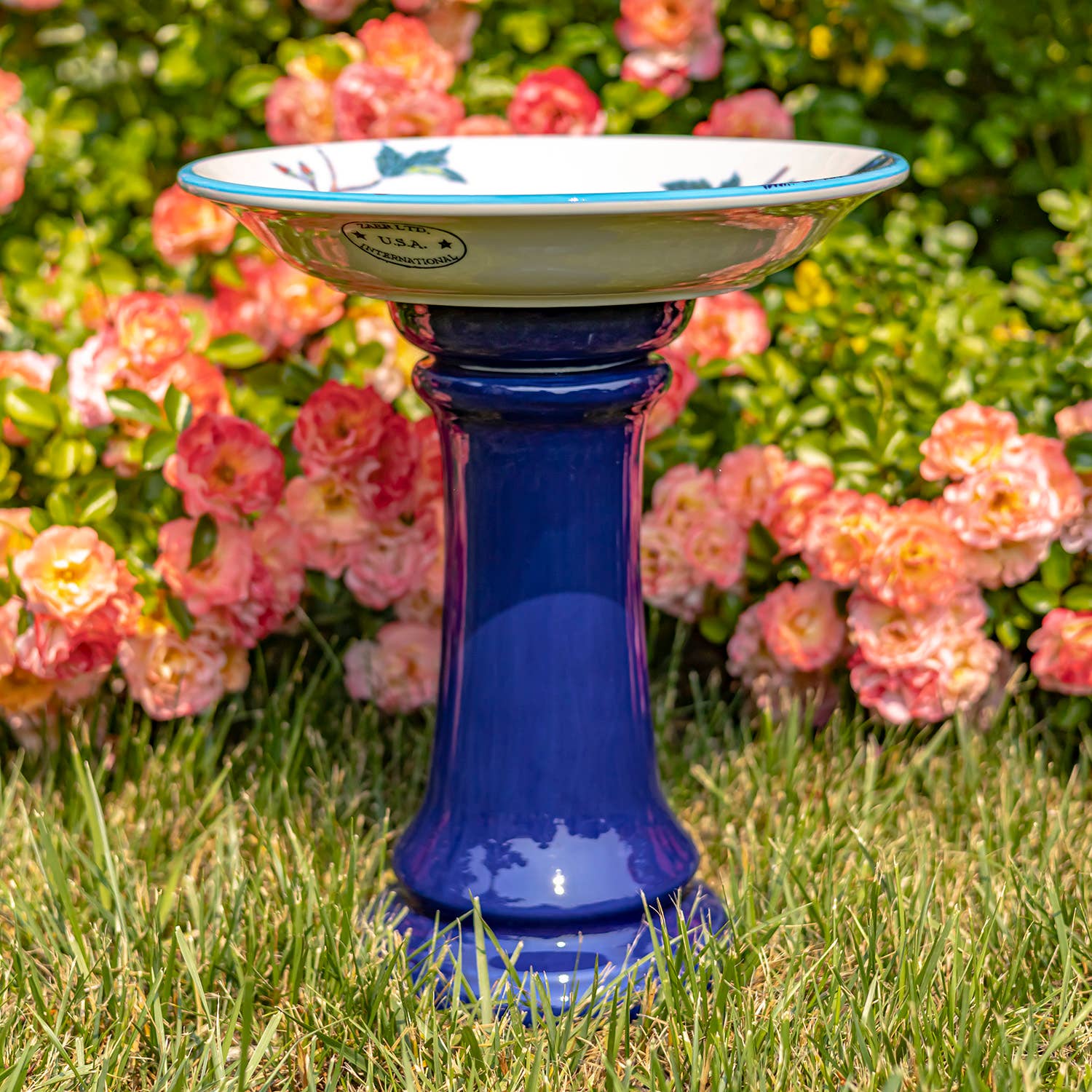 Zaer Ltd. International - Wholesale Bird Bath - 15 Inch Tall Porcelain Birdbaths- 6 Options17