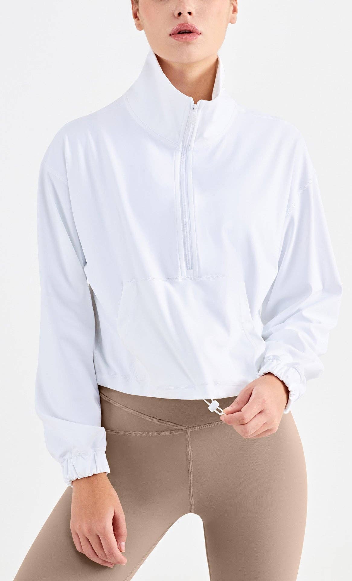 Active by Anna-Kaci – Engroshandel Træningsjakke - Dame – Buttery Blød Høj Hals Halv Zip Beskåret Jakke15