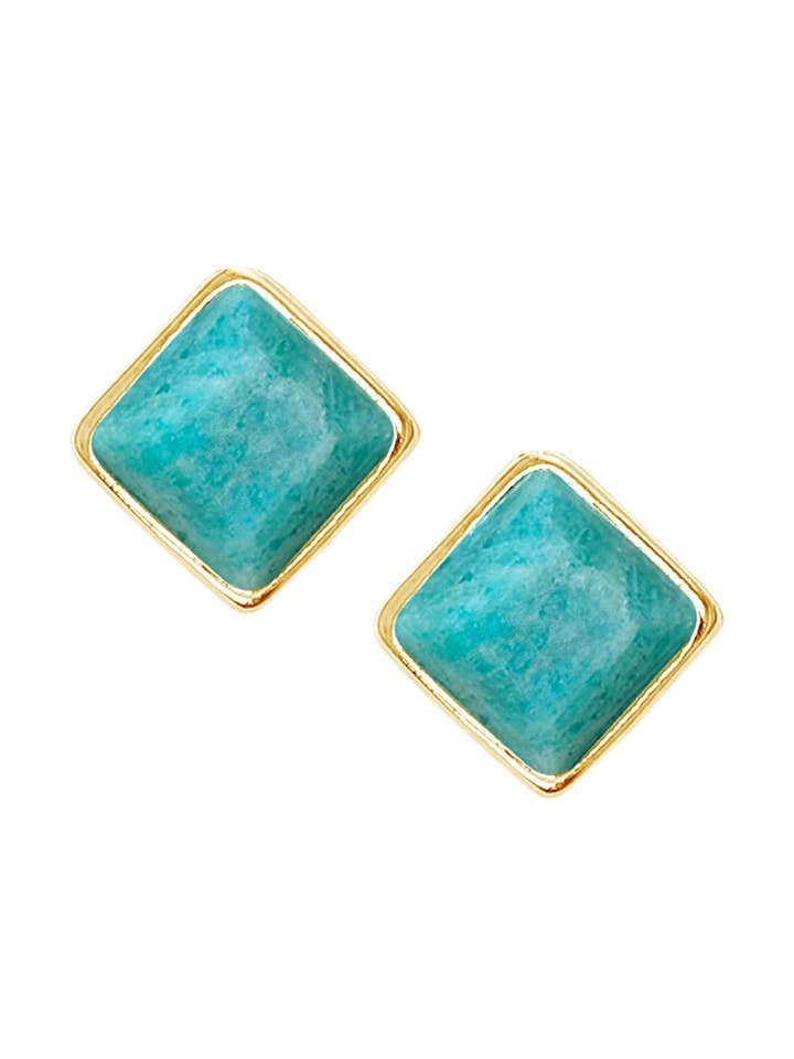 Amazonite Rachel Post Earrings - GF for wholesale by Zoey Simmons