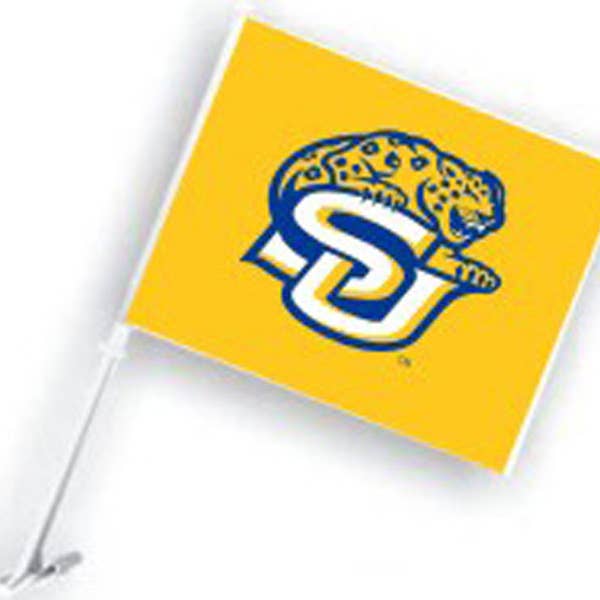 Louisiana Southern Jaguars Car Flag for wholesale by Turnovers Inc