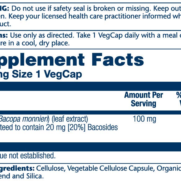 Solaray - Wholesale Oral Supplement/Vitamin - Bacopa Leaf Extract 100mg1
