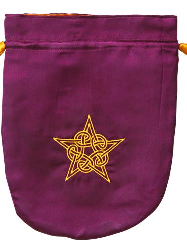 Sac de tarot à pentagramme celtique en satin violet STB08 pour la vente par Starlinks Gifts