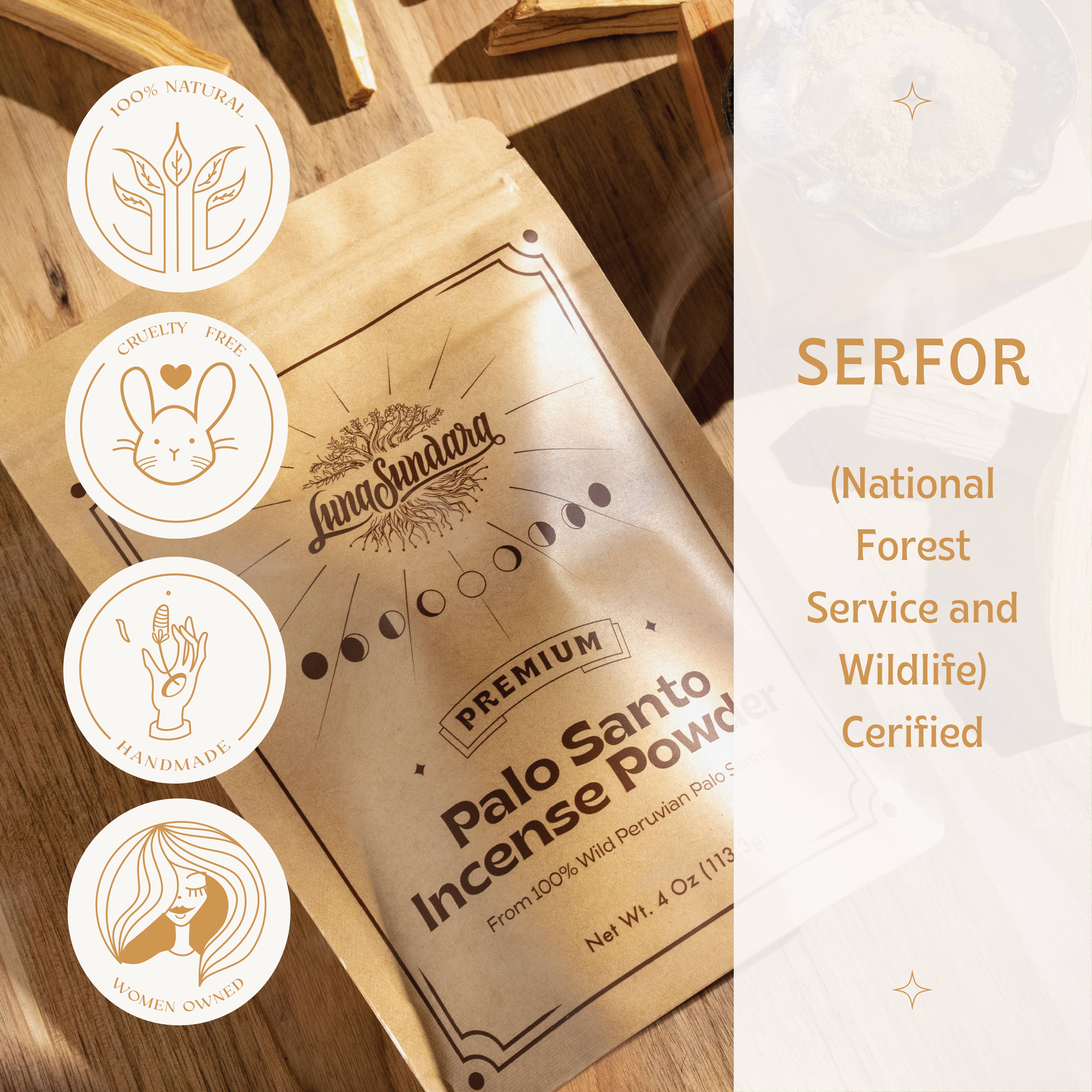 Luna Sundara - Vendita all'ingrosso Incensi - Polvere di incenso palo santo premium da palo santo selvatico 100% peruviano6