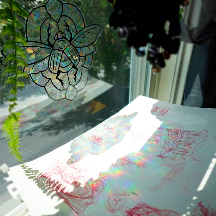 Tia Kinsman - Wholesale Suncatcher - Party Raccoon Rainbow Window Cling3