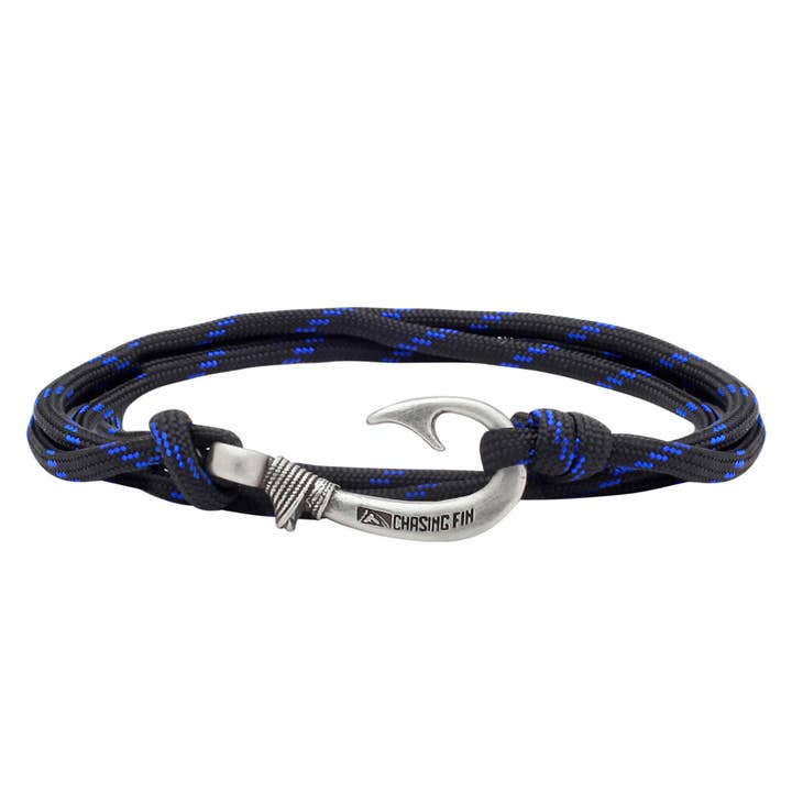 Thin Blue Line Fish Hook Bracelet | Anklet for wholesale by Chasing Fin