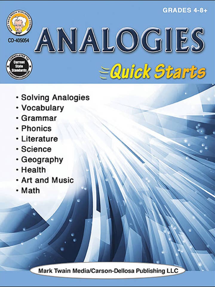 Analogies Quick Starts Workbook, Grades 4 - 12 for wholesale by Carson Dellosa Education