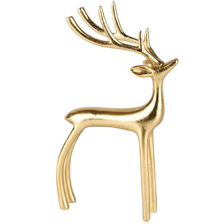 Hirsch stehend, gold, Polyresin, 13x5x24cm für den Großhandel von Dekoratief