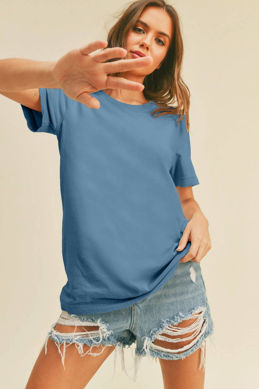 Honestee - Venta al por mayor Camiseta estampada - Mujer - Camiseta Clásica de Manga Corta en Blanco25