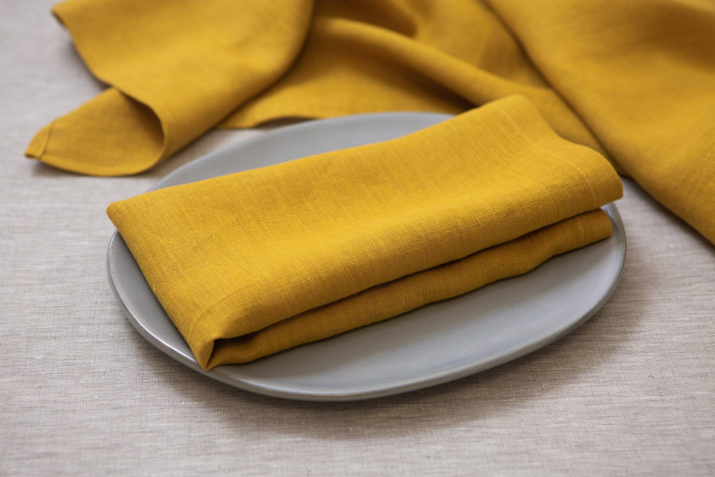 CoolLinen - Vente Serviettes de table en tissu - Serviettes en lin biologique de couleurs variées. Taille DÎNER.5