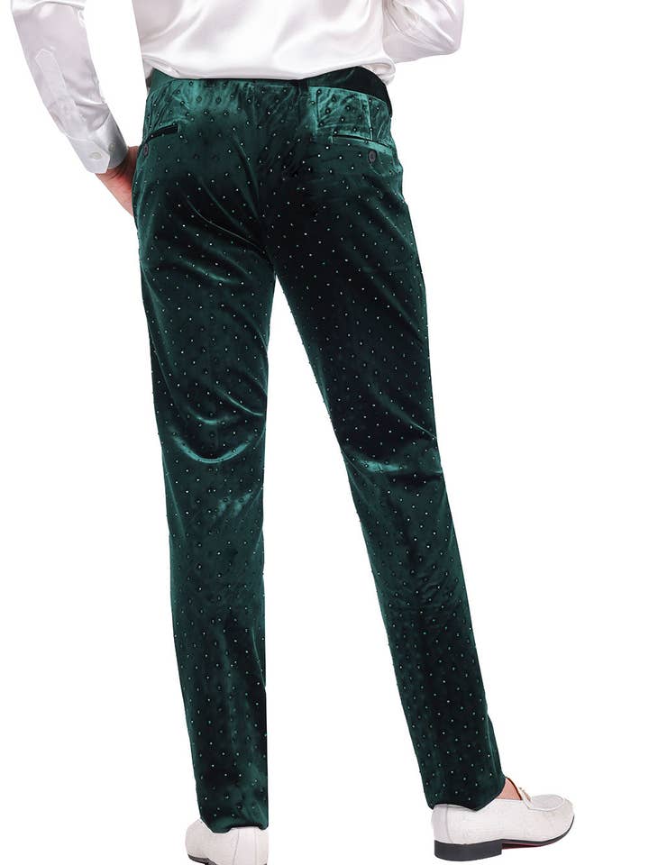 BARABAS - Vente Pantalon de costume – homme - Pantalon chino cintré en velours à strass pour hommes 2CP30209