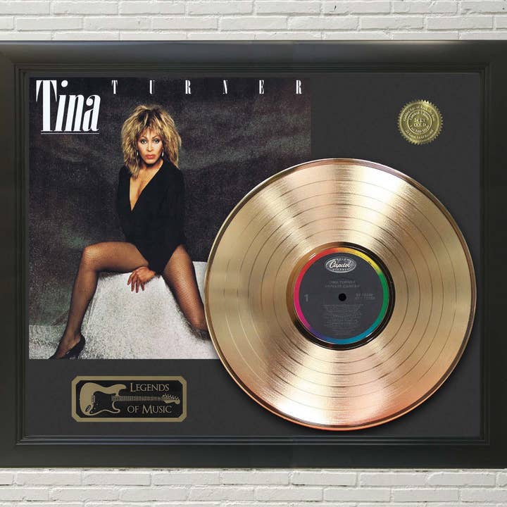 Gold Record Outlet – wholesale Wall Accent – Tina Turner - Private Dancer Gold Framed Gold LP Display