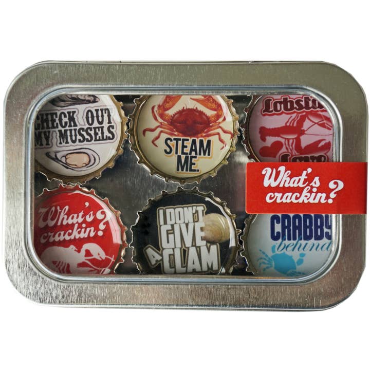 Magnets What's Crackin (amateur de fruits de mer) pour la vente par Kate's Magnets