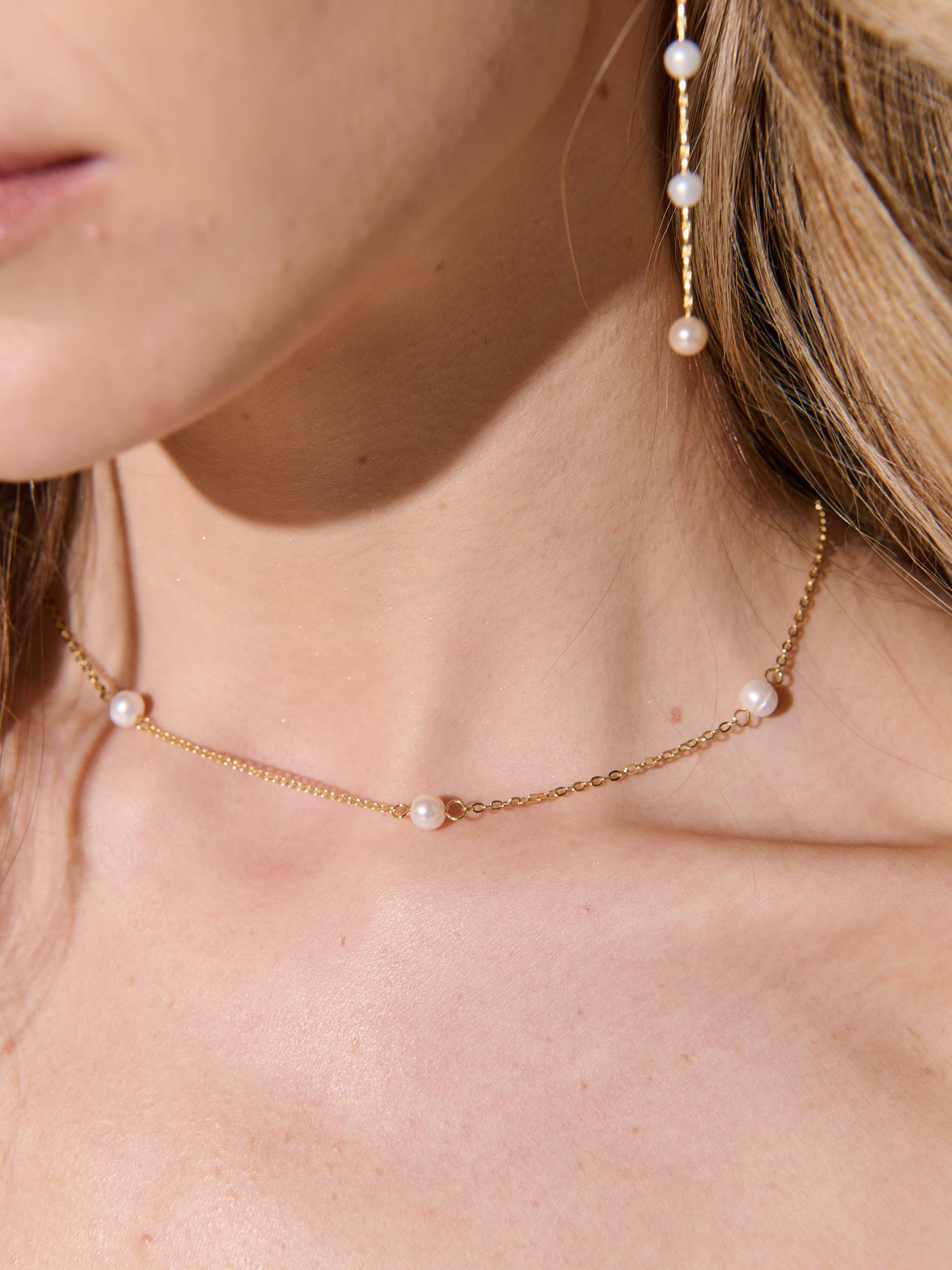 Angels Whisper Accessories - Venta al por mayor Collares de cuentas/perlas - Collar Ally Pearl chapado en oro de 18 quilates0