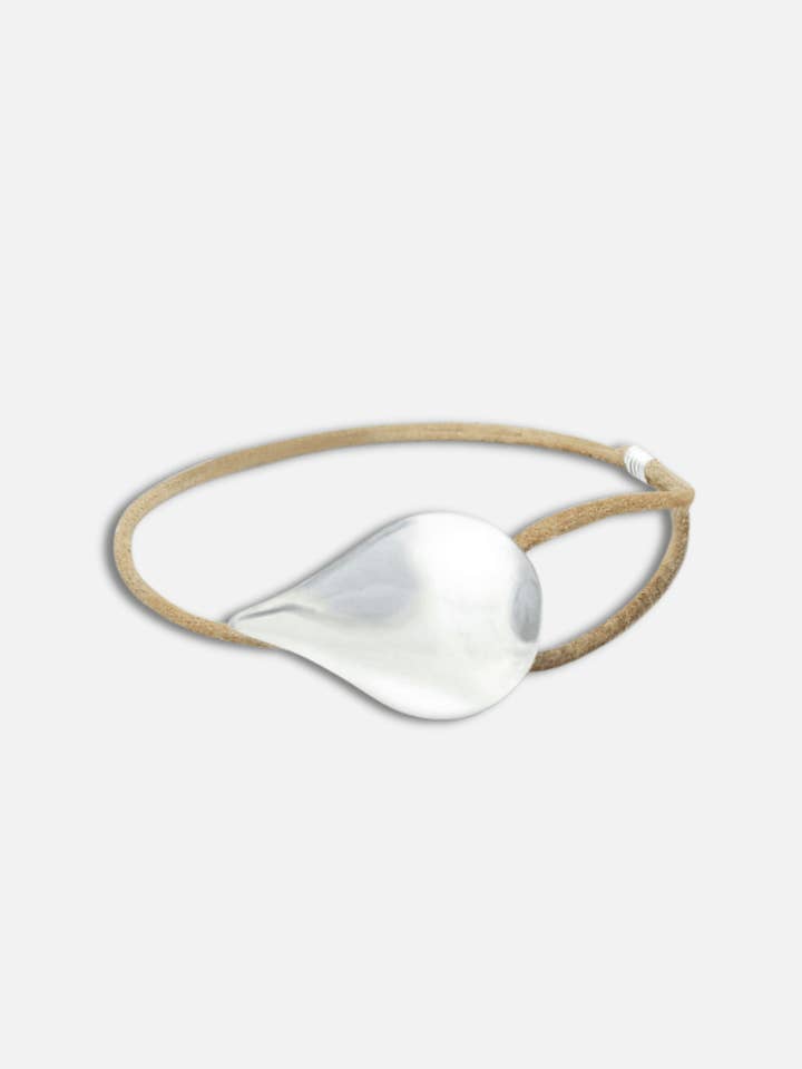 Bracciale Tear of Freya - Argento e pelle marrone per la vendita all'ingrosso da parte di Freya & Thor of Sweden