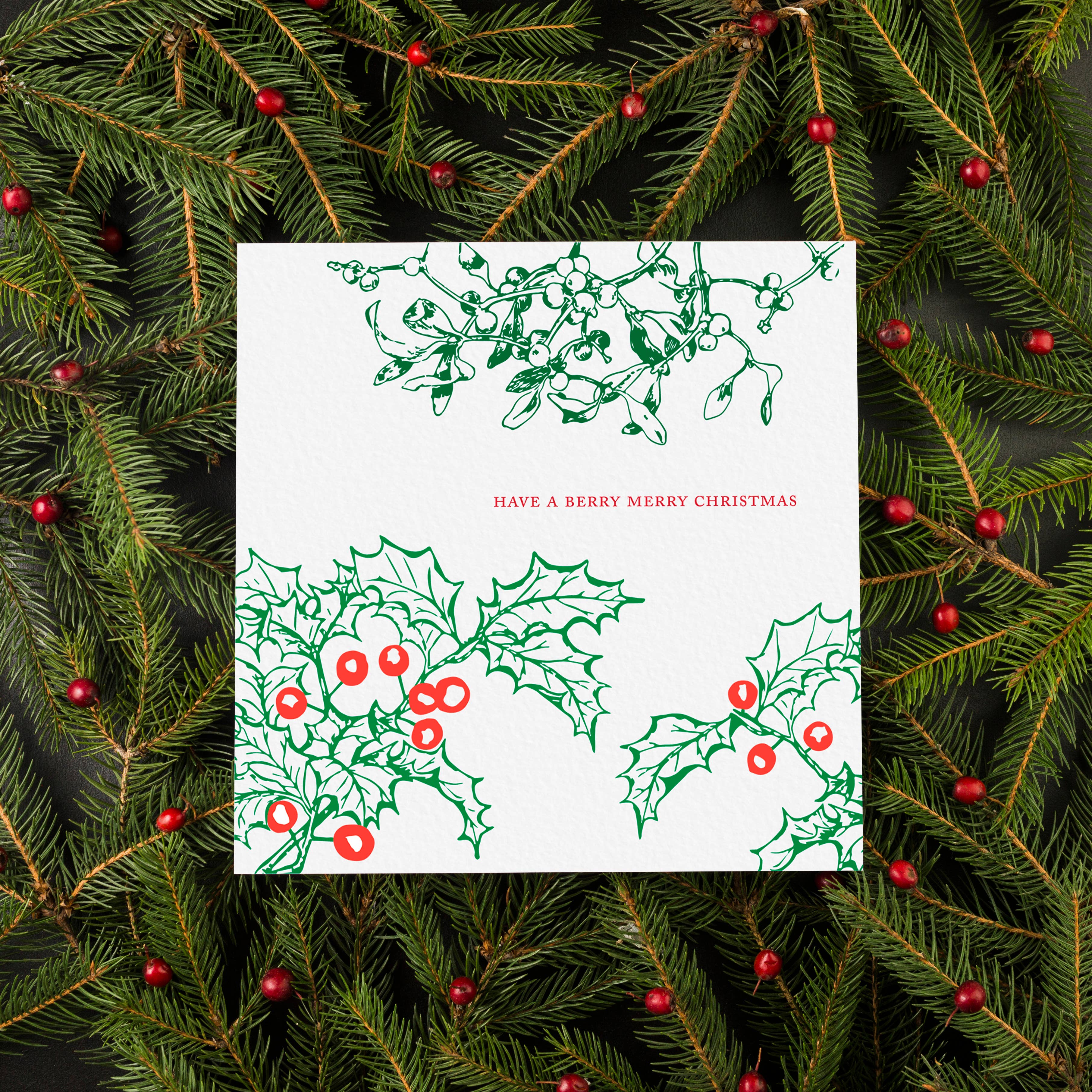 Ampersand M Studio - Wholesale Christmas Card - Berry Merry Christmas Holiday Greeting Card3