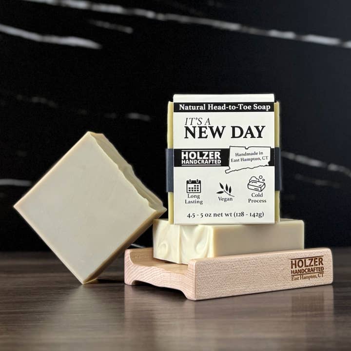 Handmade Soap Bar | It's A New Day - Lemon + Lilac Leaves + Juniper Scented Scented | Handcrafted Bar Soap | Natural Cold Process | Vegan | 4.5 oz for wholesale by Holzer Handcrafted ®