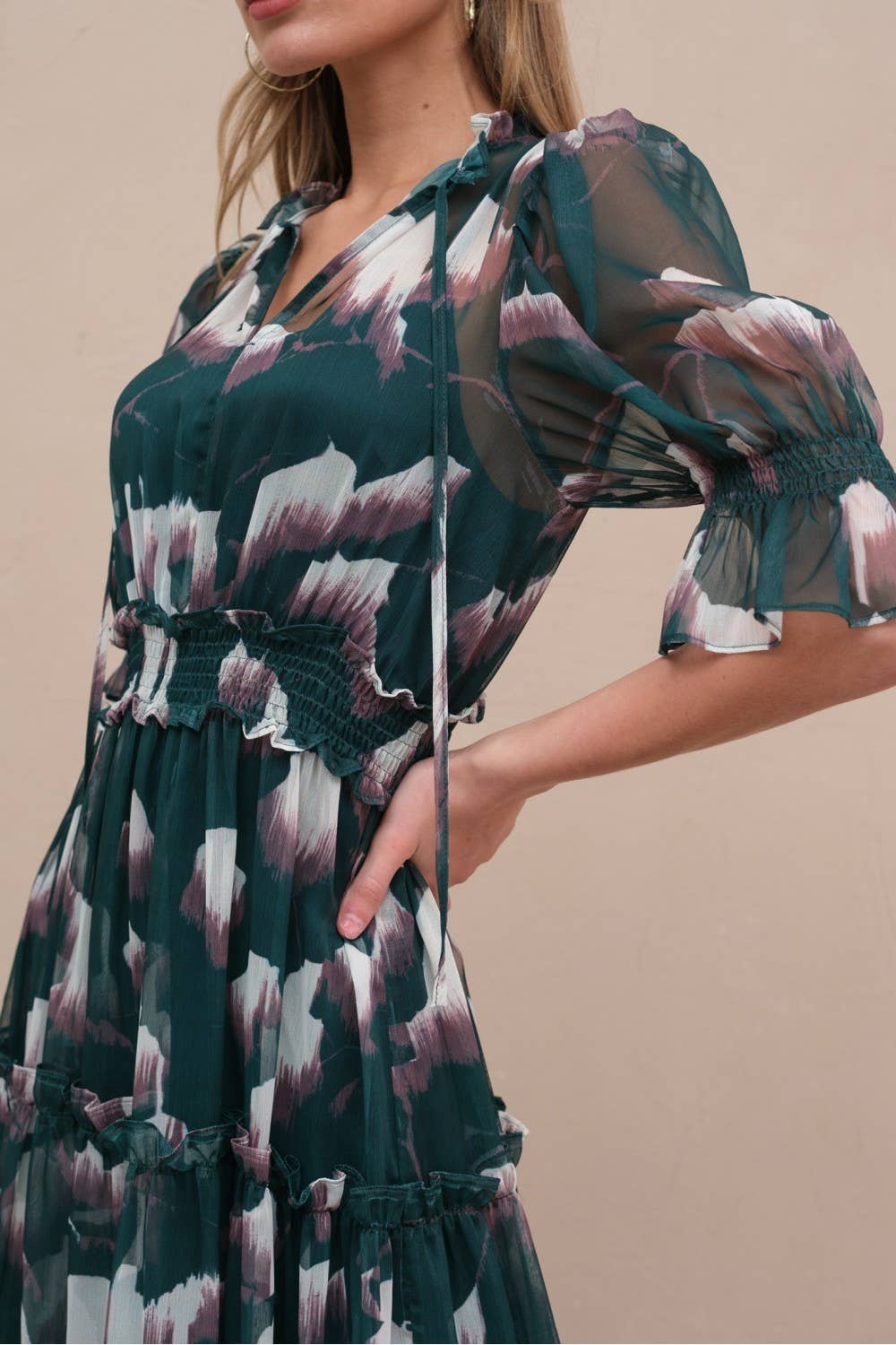 GREEN COMBO Garden Bloom Dress - RD1022 for wholesale on Faire4