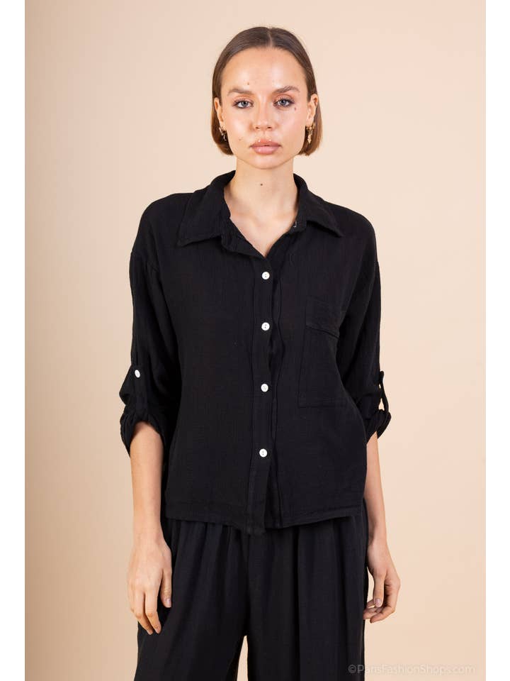 Shyloh – wholesale Buttoned-down shirt – Women's – Linen cotton top 1578213