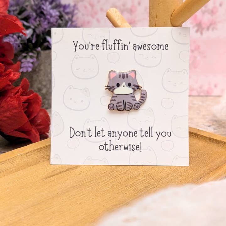 Cat Pocket Hug Emotional Support Positive Encouragement Gift for wholesale by Bubble Charm Co Accessories