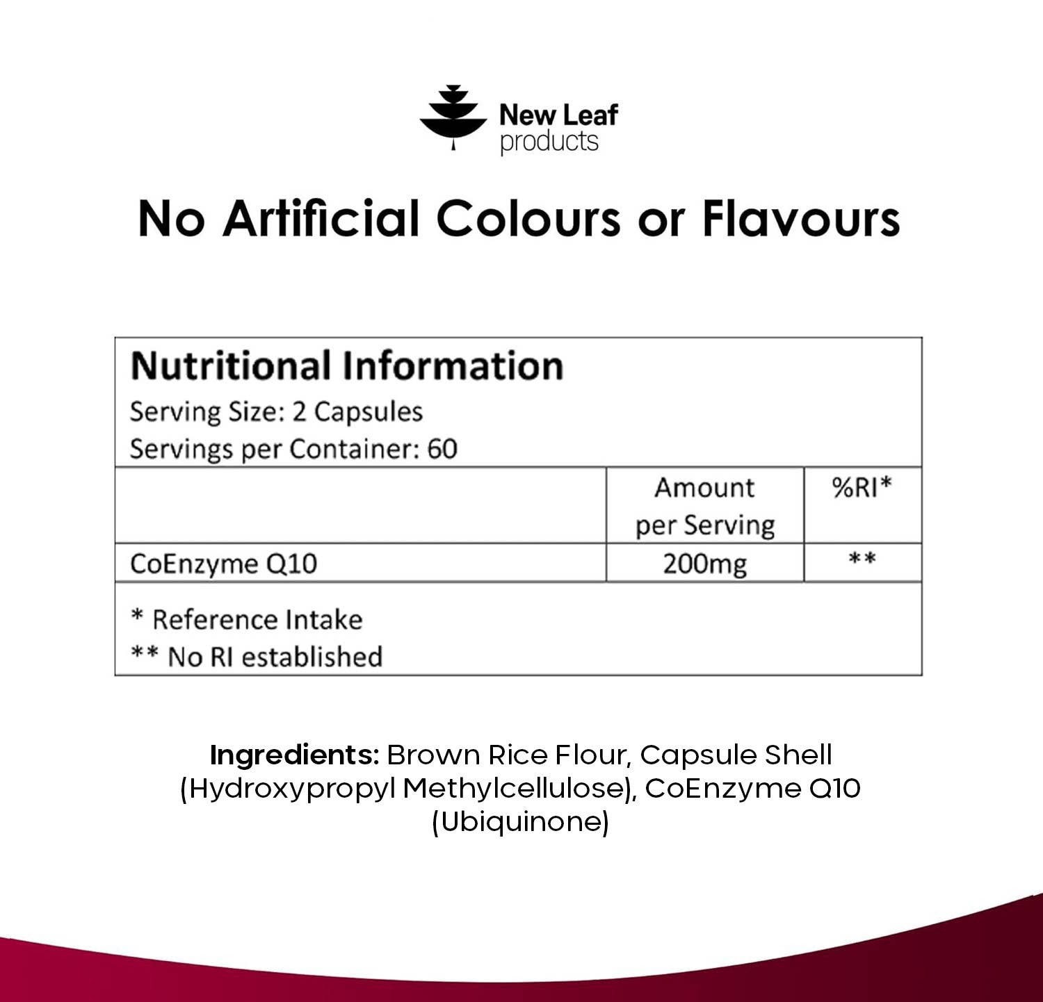 New Leaf products Ltd – wholesale Oral supplement/vitamin – CoQ10 200mg - Co Enzyme Pure Ubiquinone 120 Vegan Capsules5