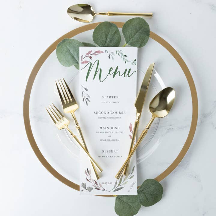 EcoQuality - Wholesale Flatware Set - Plastic Dinner Forks Gold Infinity Flatware Collection
