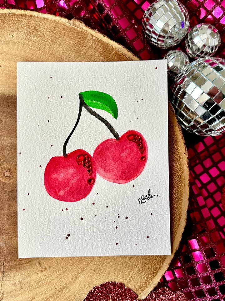 DIPINTO ORIGINALE DI CILIEGIE per la vendita all'ingrosso da parte di The Haus of Holly
