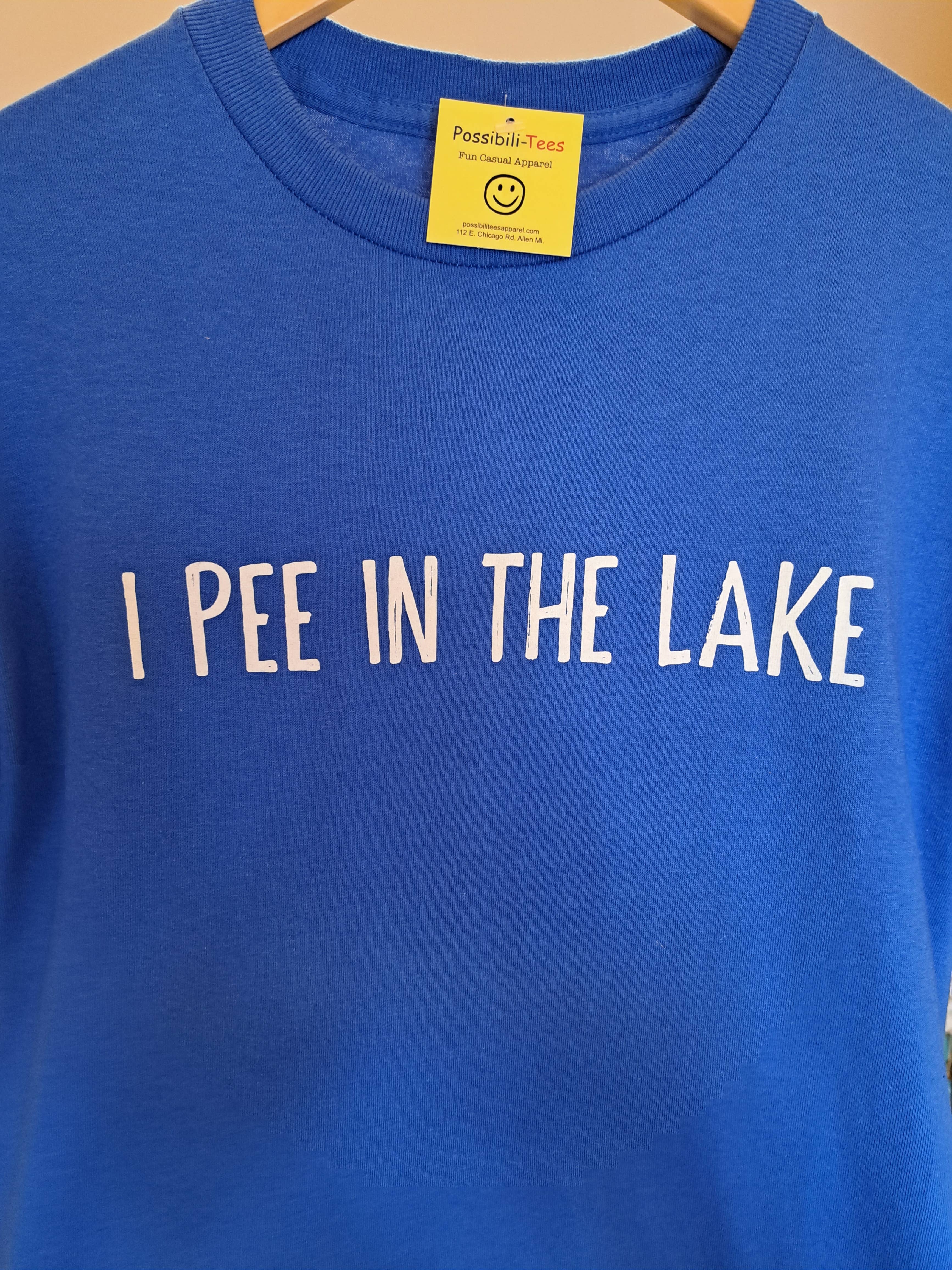 Lake It To The Limit and Possibili-Tees Apparel - Wholesale Screen Printed T-Shirt - Unisex - I Pee In The Lake - Royal1