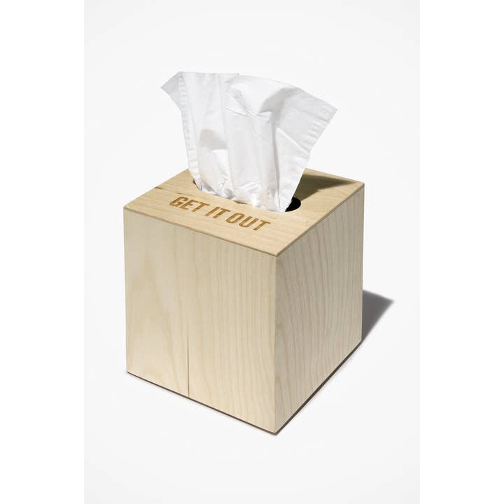 Get it Out Tissue Box Cover for wholesale by Reed Wilson Design