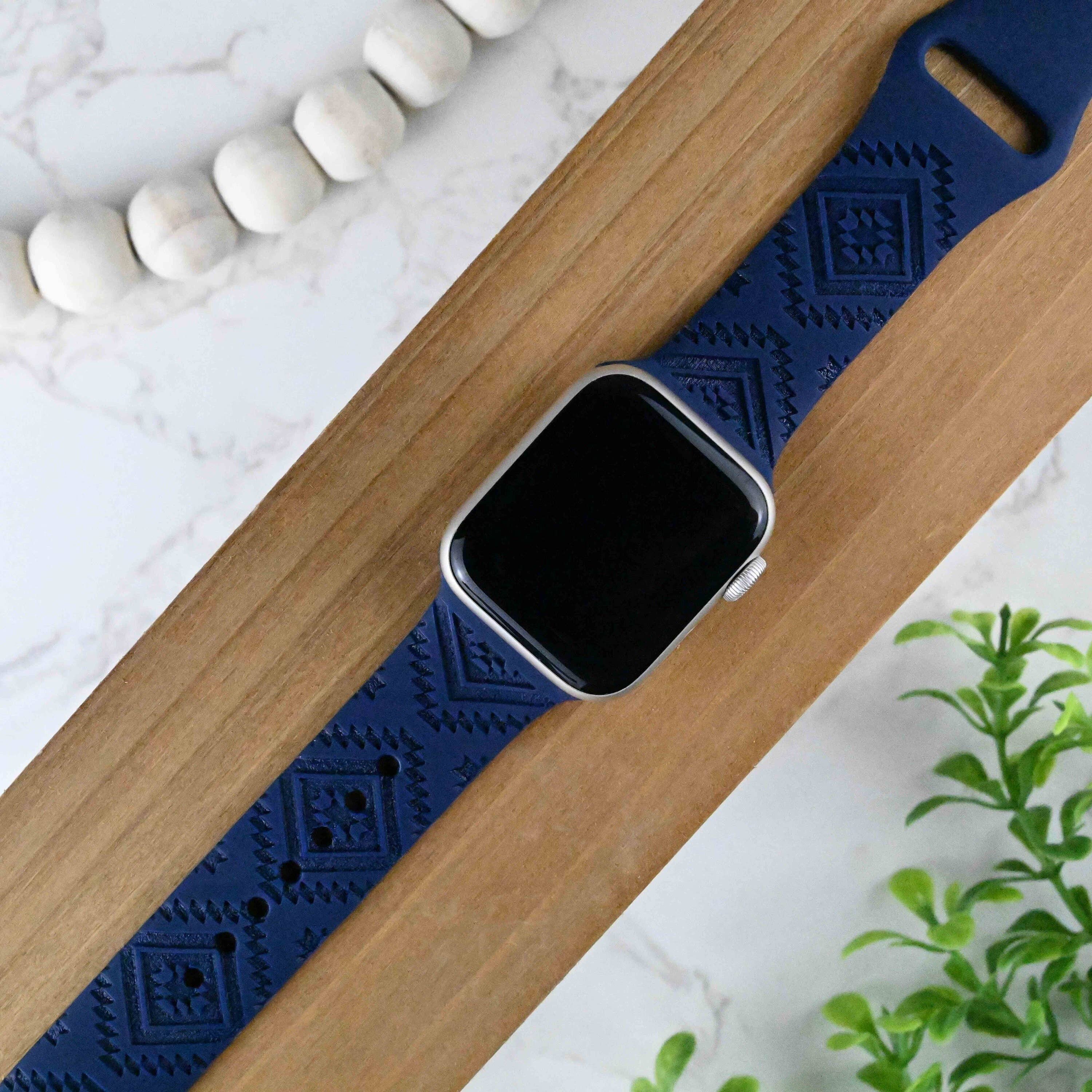 The Printed Llama - Vente Bracelet de montre – femme - Bracelet Aztec Tribal Boho pour Apple Watch Séries 1-9, SE, Ultra3