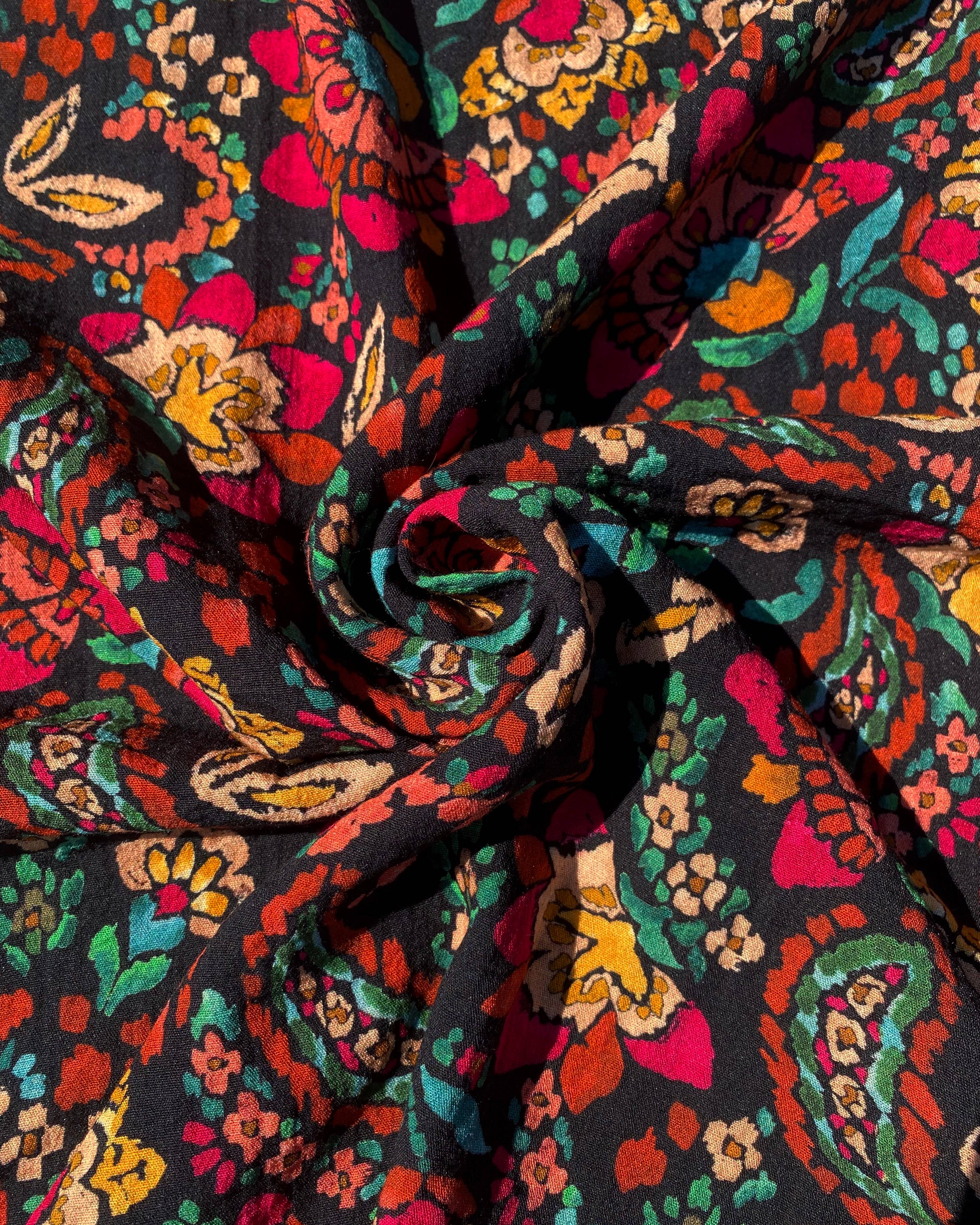 MY DRESS MADE - Wholesale Fabric - BOHEMIAN flamed viscose fabric - Printed in France6