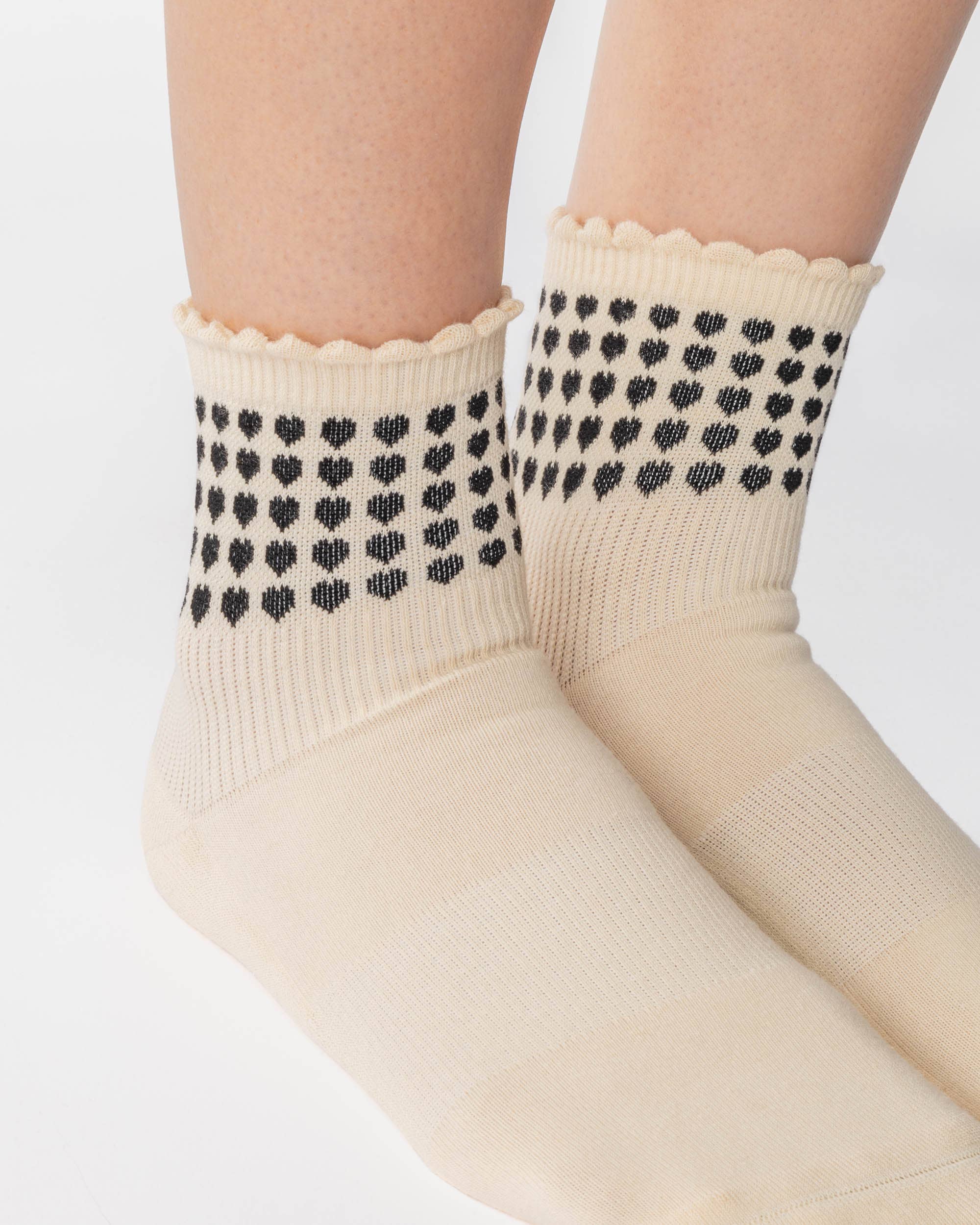 Pointe Studio - Vente Chaussettes – femme - Chaussettes Femme Sweetheart avec Grip à la Cheville – Mélange de Coton Antidérapant pour Pilates et Barre5