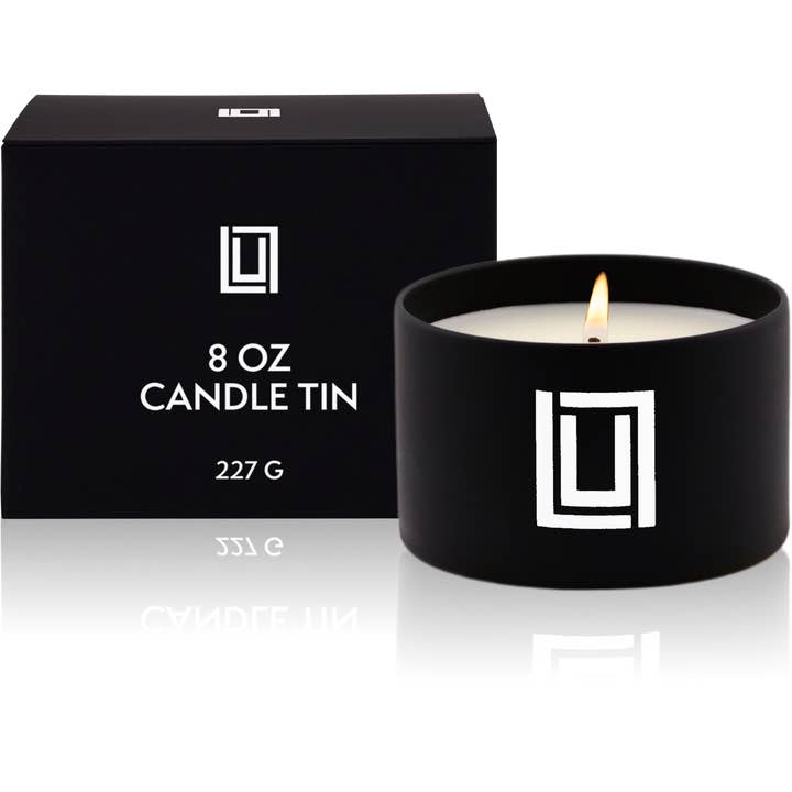 8 Oz. Tin Candle w/ Dust Cover & Box - 36 Units Case Packed for wholesale by Lulu Candles