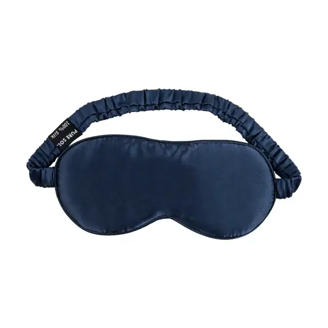 PURE SOL. - Wholesale Sleep/Eye Mask - Blissful Sleep Mulberry Silk Eye Sleep Eye Mask - Navy1