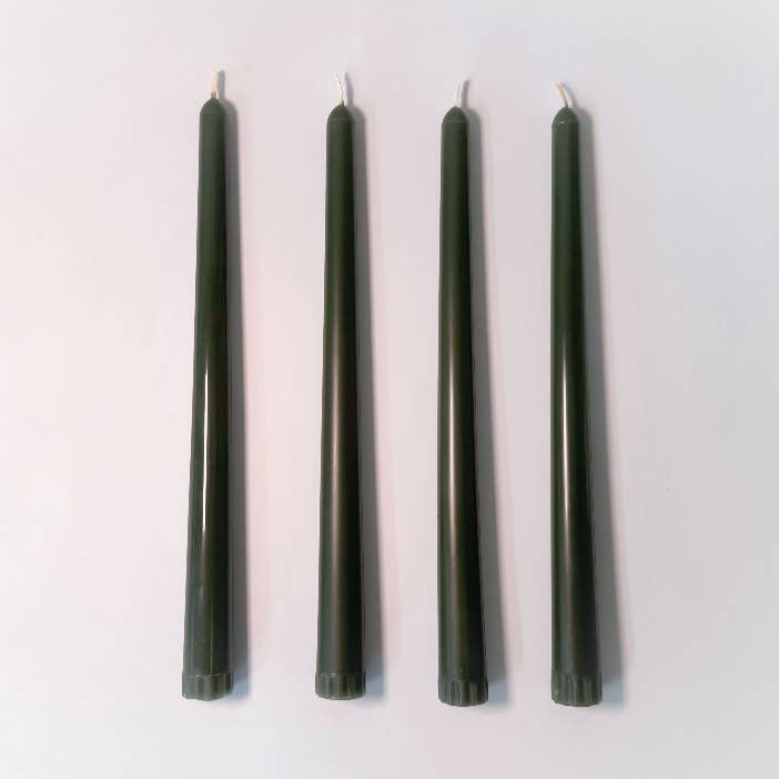 Candela a Stelo in Cera d'Api Colorata | Foglia di Olivo | 25cm per la vendita all'ingrosso da parte di Serenes Beeswax Chandlery