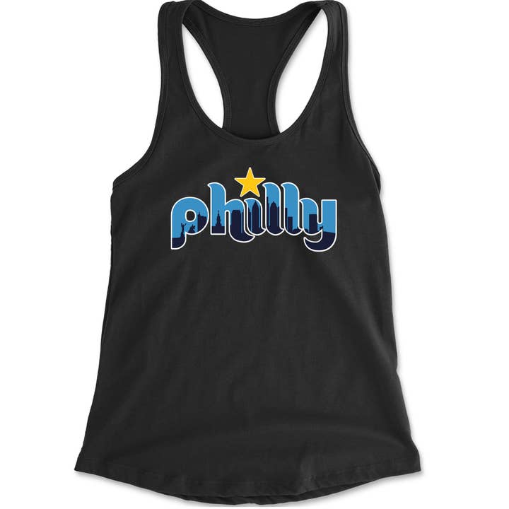 Skyline Philly Philadelphia Racerback Tank Top for Women for wholesale by Expression Tees