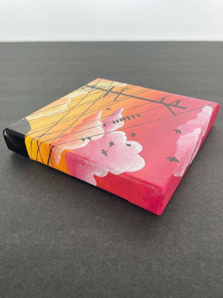 Minipintura con caballete «Llegada de los pájaros» para venta al por mayor de Jiva More Life