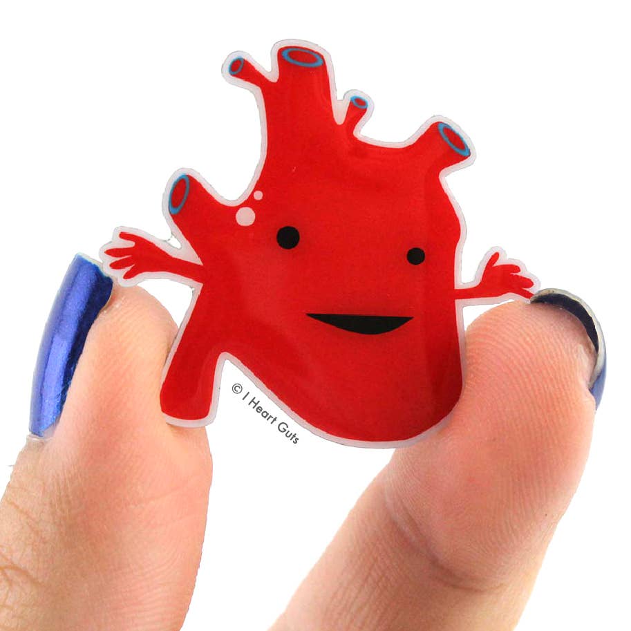 Heart Lapel Pin - Feel the Beat for wholesale by I Heart Guts | Organ Plushies Wholesale