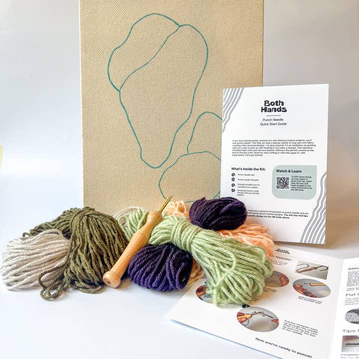 Both Hands Crafts - Wholesale DIY Craft Kit - "Pebbles I" - Punch Needle Kit - Abstract DIY Wall Art