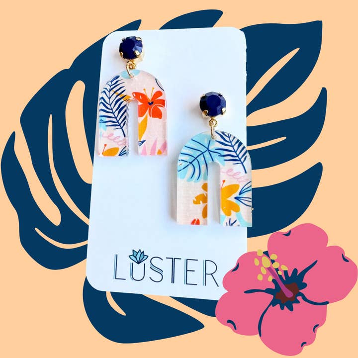 pendientes únicos ligeros de gota floral de acrílico para venta al por mayor de LUSTER