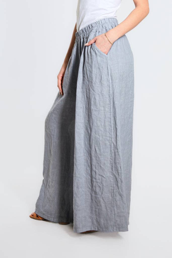 TINA Stephens Italy/Tees By Tina - Vente Pantalon – femme - Pantalon large en lin Angelena (PL187)2