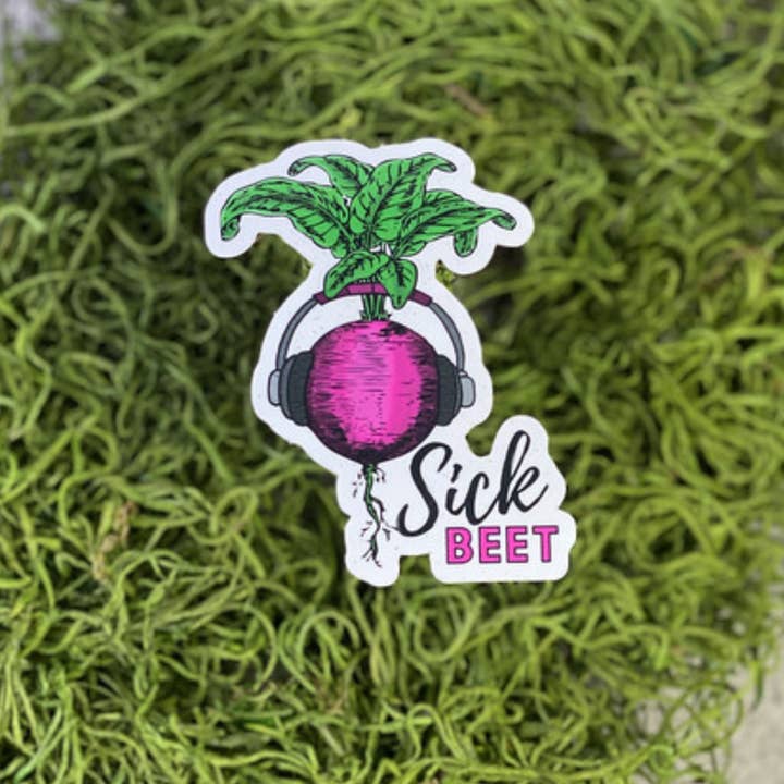 Sick Beet Vinyl Sticker 5-Pack for wholesale by Beautiful Mind Design