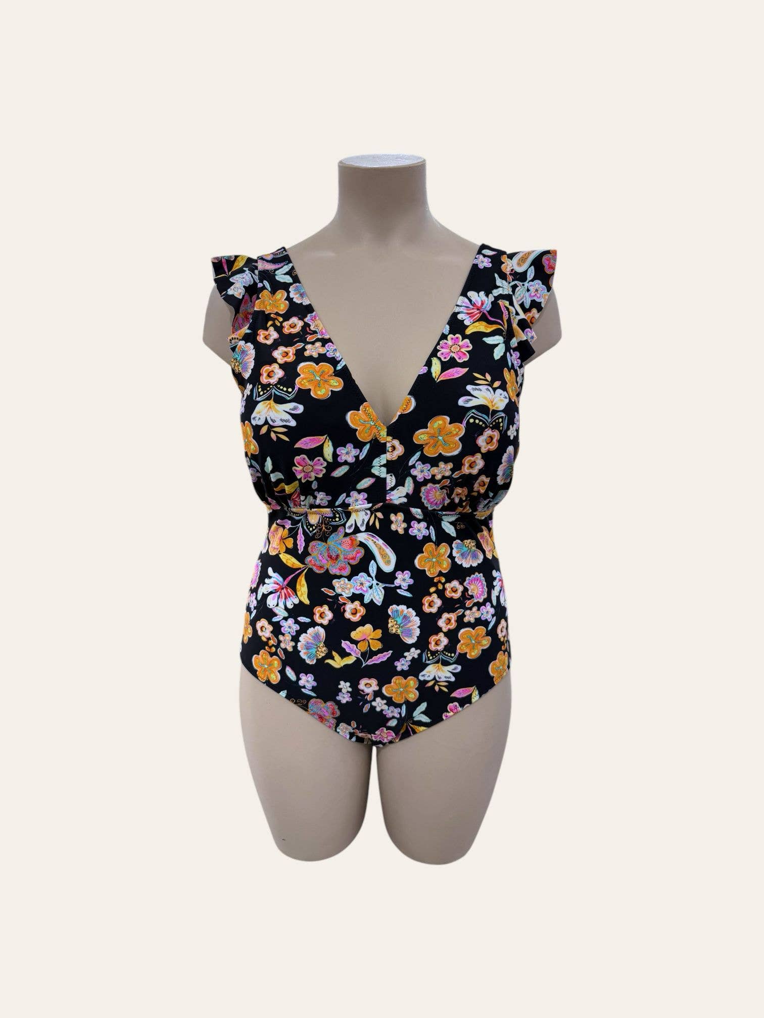 C'MELODIE – wholesale Baddräkt - Dam – Baddräkt för plusstorlek med formande design och blommönster HMD-009 F20