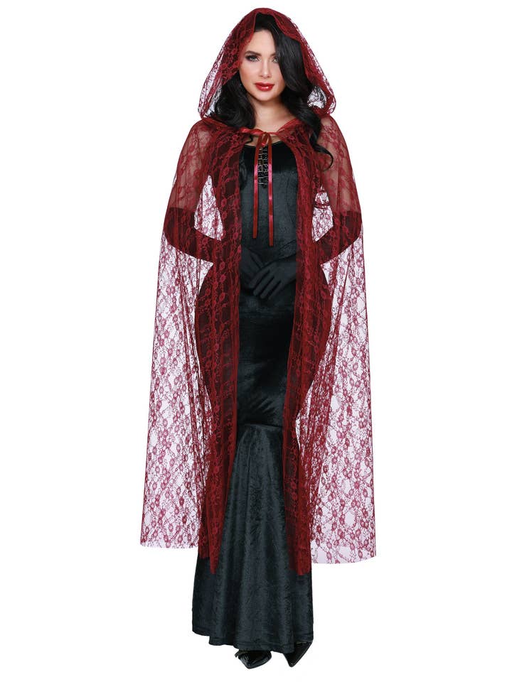 Cape en dentelle avec capuche pour la vente par Dreamgirl International
