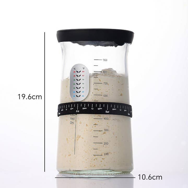 My Rustic Roots - Wholesale Baking Dish - 34oz Sourdough Starter Jar Kit, Feeding Tracker, Temperature3